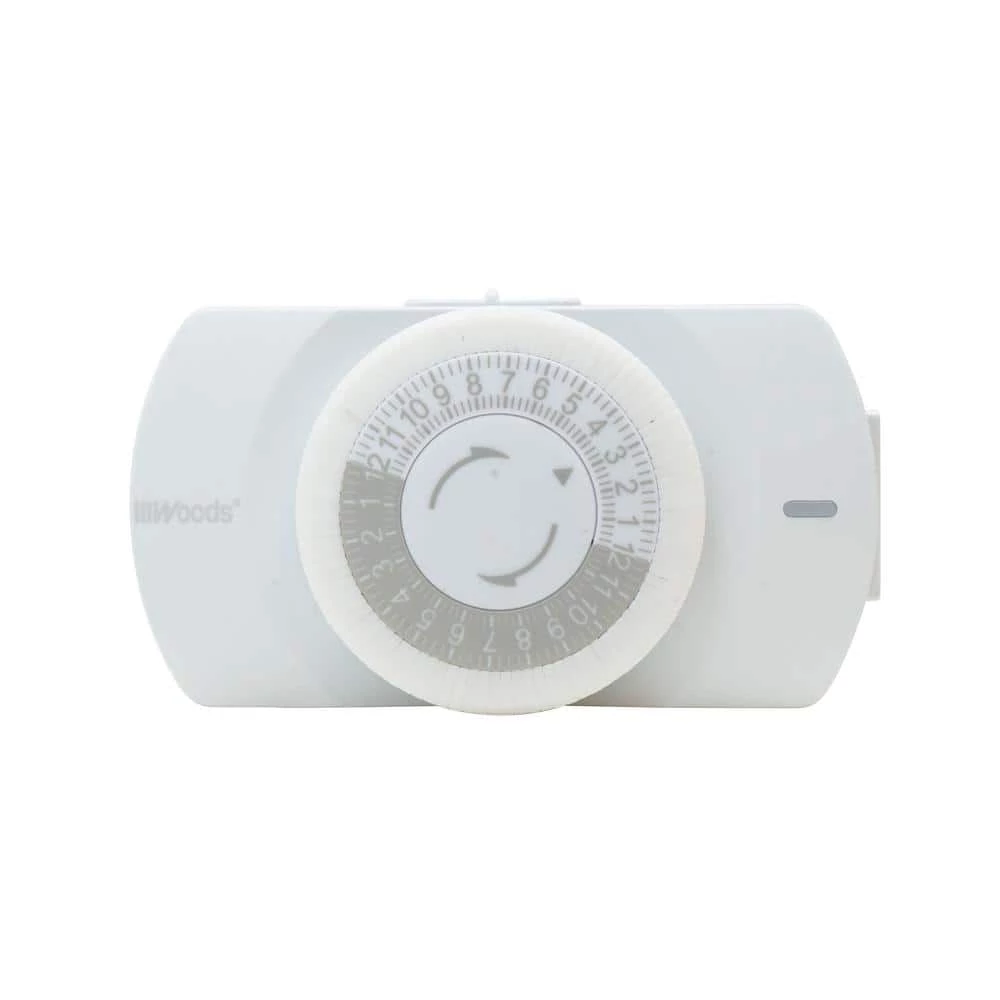 24 Hour Heavy Duty Indoor Plug-In Grounded Outlet Mechanical Timer by Woods 2 24 Hour Heavy Duty Indoor Plug-In Grounded Outlet Mechanical Timer by Woods - Image 2