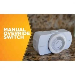 24 Hour Heavy Duty Indoor Plug-In Grounded Outlet Mechanical Timer with Nightlight by Woods -Home Electronics Shop white woods timers 50104wd 1d 1000