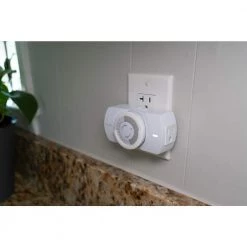 24 Hour Heavy Duty Indoor Plug-In Grounded Outlet Mechanical Timer with Nightlight by Woods -Home Electronics Shop white woods timers 50104wd 1f 1000