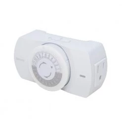 24 Hour Heavy Duty Indoor Plug-In Grounded Outlet Mechanical Timer with Nightlight by Woods