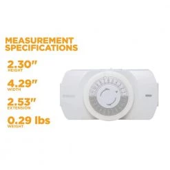 24 Hour Heavy Duty Indoor Plug-In Grounded Outlet Mechanical Timer with Nightlight by Woods -Home Electronics Shop white woods timers 50104wd 77 1000