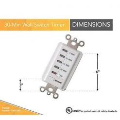 15 Amp 5-10-15-30 Minute In-Wall Countdown Digital Timer Switch, White by Woods -Home Electronics Shop white woods timers 59007wd 40 1000