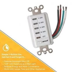 15 Amp 5-10-15-30 Minute In-Wall Countdown Digital Timer Switch, White by Woods -Home Electronics Shop white woods timers 59007wd a0 1000