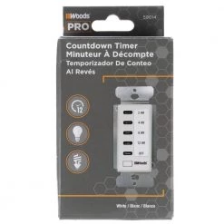 15-Amp 2-4-8-12 Hour In-Wall Countdown Digital Timer Switch, White by Woods -Home Electronics Shop white woods timers 59014wd 76 1000