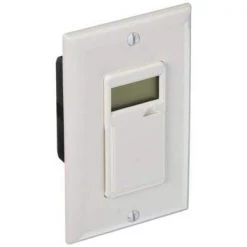 6.4 Amp 7-Day In-Wall Programmable Indoor Digital Timer Switch with No Neutral Wire, White by Woods -Home Electronics Shop white woods timers 59020wd 1f 1000