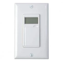 6.4 Amp 7-Day In-Wall Programmable Indoor Digital Timer Switch with No Neutral Wire, White by Woods