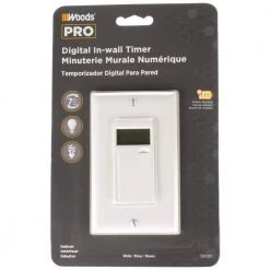 6.4 Amp 7-Day In-Wall Programmable Indoor Digital Timer Switch with No Neutral Wire, White by Woods -Home Electronics Shop white woods timers 59020wd c3 1000