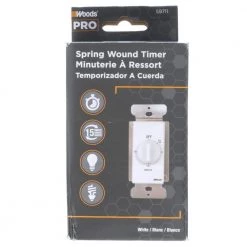 20-Amp 15-Minute In-Wall Spring Wound Countdown Timer Switch, White by Woods -Home Electronics Shop white woods timers 59711wd 1f 1000