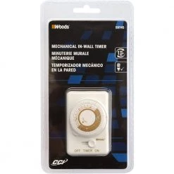 20-Amp 24-Hour In-Wall Programmable Mechanical Timer, White by Woods -Home Electronics Shop white woods timers 59745wd 44 1000