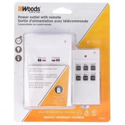 15-Amp Indoor Plug-In Wireless Remote Dual-Outlet Appliance Control, White by Woods -Home Electronics Shop white woods timers 59780wd 4f 1000