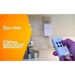 15-Amp Indoor Plug-In Wireless Remote Dual-Outlet Appliance Control, White by Woods -Home Electronics Shop white woods timers 59780wd 76 1000