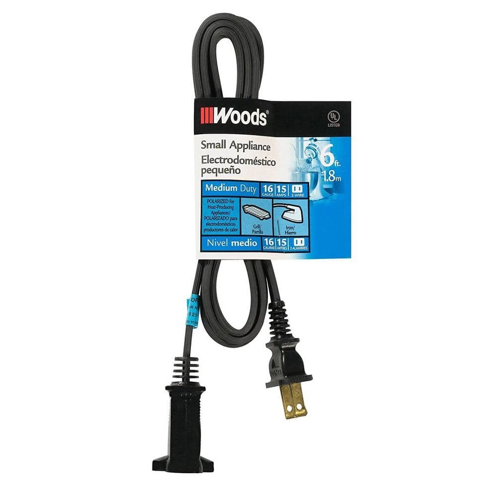 6 ft. 16/2 2-Wire 292 HPN Appliance Power Cord by Woods 1 6 ft. 16/2 2-Wire 292 HPN Appliance Power Cord by Woods