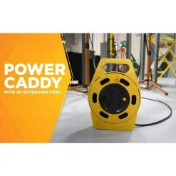 25 ft. 16/3 Outdoor Multi-Outlet (4) Portable Extension Cord Reel Power Station by Woods -Home Electronics Shop woods extension cord reels 2801 c3 1000