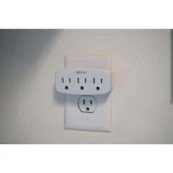 3-Outlet Wall Tap with Phone Cradle by Woods -Home Electronics Shop woods outlet adapters converters 41013 40 1000