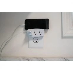 3-Outlet Wall Tap with Phone Cradle by Woods -Home Electronics Shop woods outlet adapters converters 41013 a0 1000