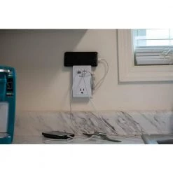 1-Outlet Wall Tap with Phone Cradle by Woods -Home Electronics Shop woods outlet adapters converters 41233 1d 1000