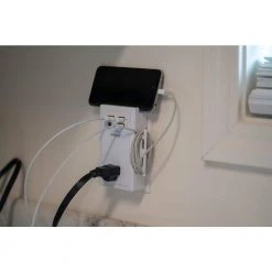 1-Outlet Wall Tap with Phone Cradle by Woods -Home Electronics Shop woods outlet adapters converters 41233 40 1000