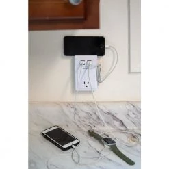 1-Outlet Wall Tap with Phone Cradle by Woods -Home Electronics Shop woods outlet adapters converters 41233 a0 1000