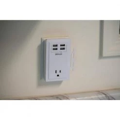 1-Outlet Wall Tap with Phone Cradle by Woods -Home Electronics Shop woods outlet adapters converters 41233 c3 1000
