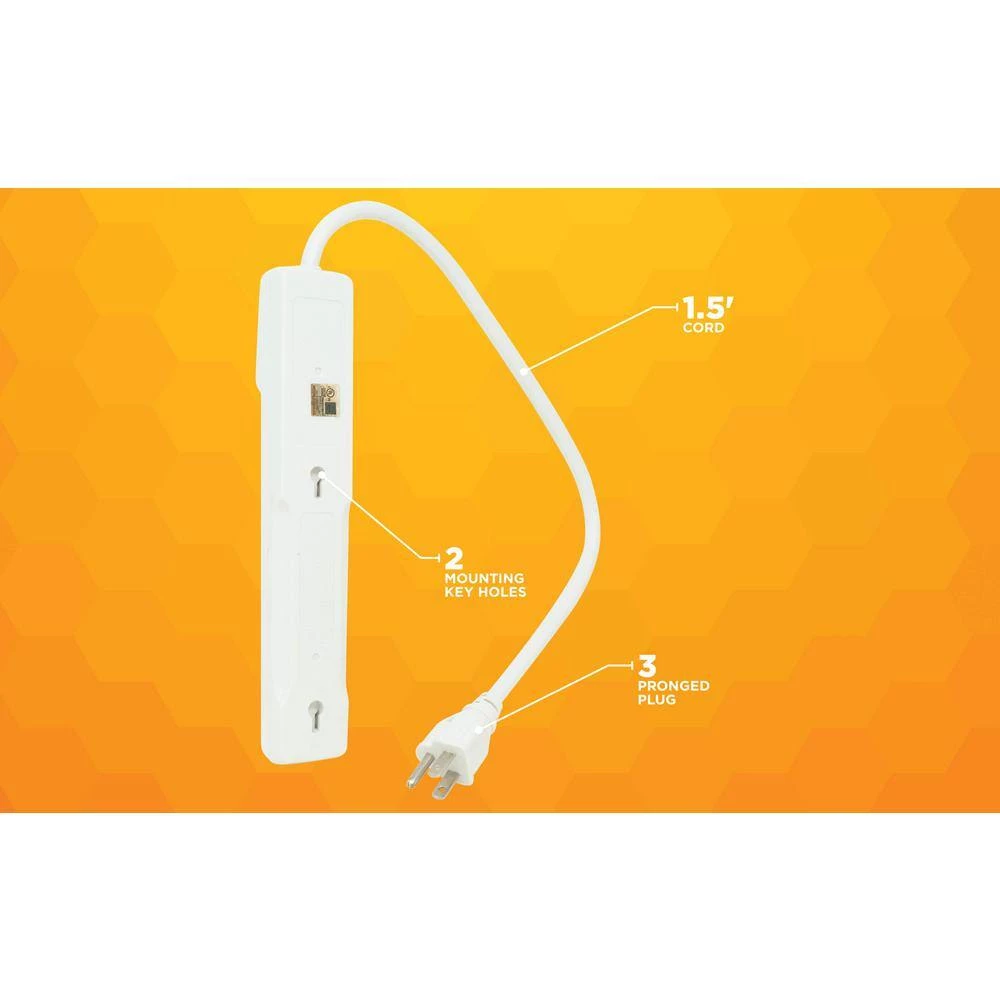 6-Outlet Power Strip with 1.5 ft. Cord by Woods 4 6-Outlet Power Strip with 1.5 ft. Cord by Woods - Image 4