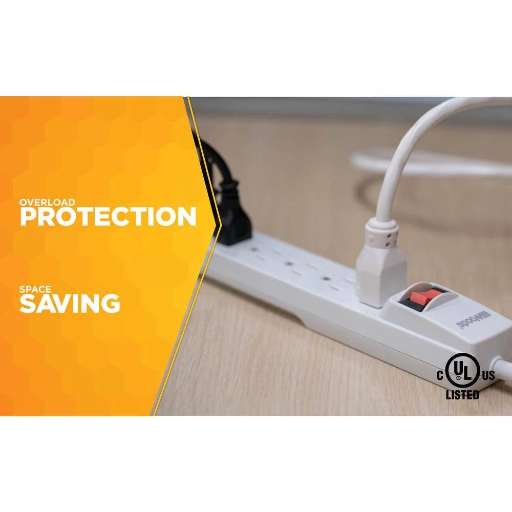 6-Outlet Power Strip with 1.5 ft. Cord by Woods 5 6-Outlet Power Strip with 1.5 ft. Cord by Woods - Image 5