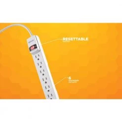 6-Outlet Power Strip with 1.5 ft. Cord by Woods 8 6-Outlet Power Strip with 1.5 ft. Cord by Woods -Home Electronics Shop woods power strips 41345 4f 1000