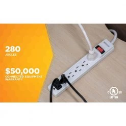 6-Outlet Power Strip with 1.5 ft. Cord by Woods 11 6-Outlet Power Strip with 1.5 ft. Cord by Woods -Home Electronics Shop woods power strips 41345 fa 1000