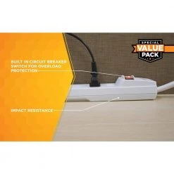 6-Outlet Power Strip (2-Pack) by Woods -Home Electronics Shop woods power strips 41346 1d 1000