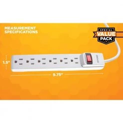 6-Outlet Power Strip (2-Pack) by Woods -Home Electronics Shop woods power strips 41346 fa 1000