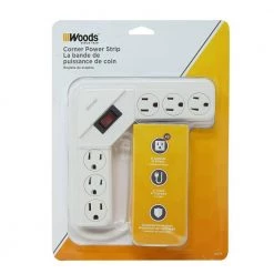 6-Outlet Corner Power Strip with 4 ft. Cord by Woods -Home Electronics Shop woods power strips 41378 c3 1000