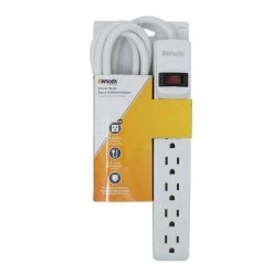 6 ft. 6-Outlet Power Strip with Overload Protection by Woods