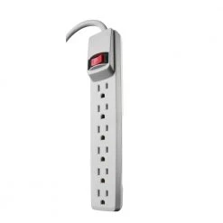 2.5 ft. 6-Outlet Power Strip with Overload Protection (2-Pack) by Woods