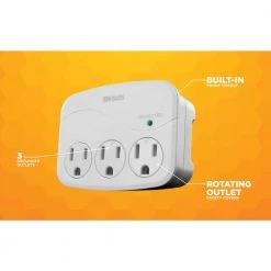 3-Outlet Surge Tap with Phone Cradle by Woods -Home Electronics Shop woods surge protectors 41034 a0 1000