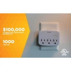 3-Outlet Surge Tap with Phone Cradle by Woods -Home Electronics Shop woods surge protectors 41034 c3 1000