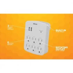 6-Outlet Surge Tap with Phone Cradle by Woods 17 6-Outlet Surge Tap with Phone Cradle by Woods -Home Electronics Shop woods surge protectors 41079 a0 1000