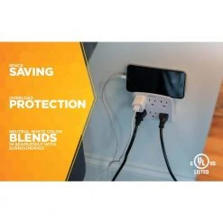 6-Outlet Wall Tap with Phone Cradle by Woods -Home Electronics Shop woods surge protectors 41196 44 1000