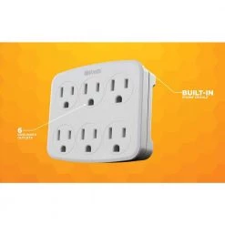 6-Outlet Wall Tap with Phone Cradle by Woods -Home Electronics Shop woods surge protectors 41196 4f 1000