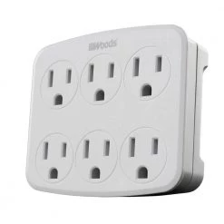 6-Outlet Wall Tap with Phone Cradle by Woods