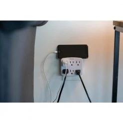6-Outlet Wall Tap with Phone Cradle by Woods -Home Electronics Shop woods surge protectors 41196 76 1000