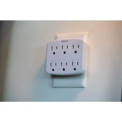 6-Outlet Wall Tap with Phone Cradle by Woods -Home Electronics Shop woods surge protectors 41196 a0 1000