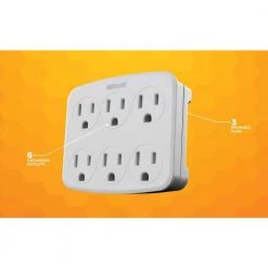 6- Outlet Surge Tap with Phone Cradle by Woods 24 6- Outlet Surge Tap with Phone Cradle by Woods -Home Electronics Shop woods surge protectors 41197 44 1000