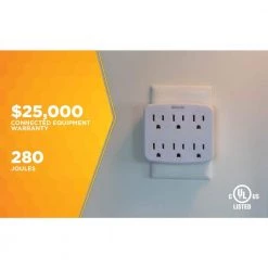 6- Outlet Surge Tap with Phone Cradle by Woods 21 6- Outlet Surge Tap with Phone Cradle by Woods -Home Electronics Shop woods surge protectors 41197 c3 1000