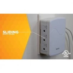 3-Outlet Surge Tap with Phone Cradle by Woods -Home Electronics Shop woods surge protectors 41260 66 1000