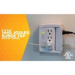 6-Outlet Surge Tap with Phone Cradle by Woods 15 6-Outlet Surge Tap with Phone Cradle by Woods -Home Electronics Shop woods surge protectors 41423 1d 1000