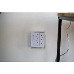 6-Outlet Surge Tap with Phone Cradle by Woods 20 6-Outlet Surge Tap with Phone Cradle by Woods -Home Electronics Shop woods surge protectors 41423 1f 1000