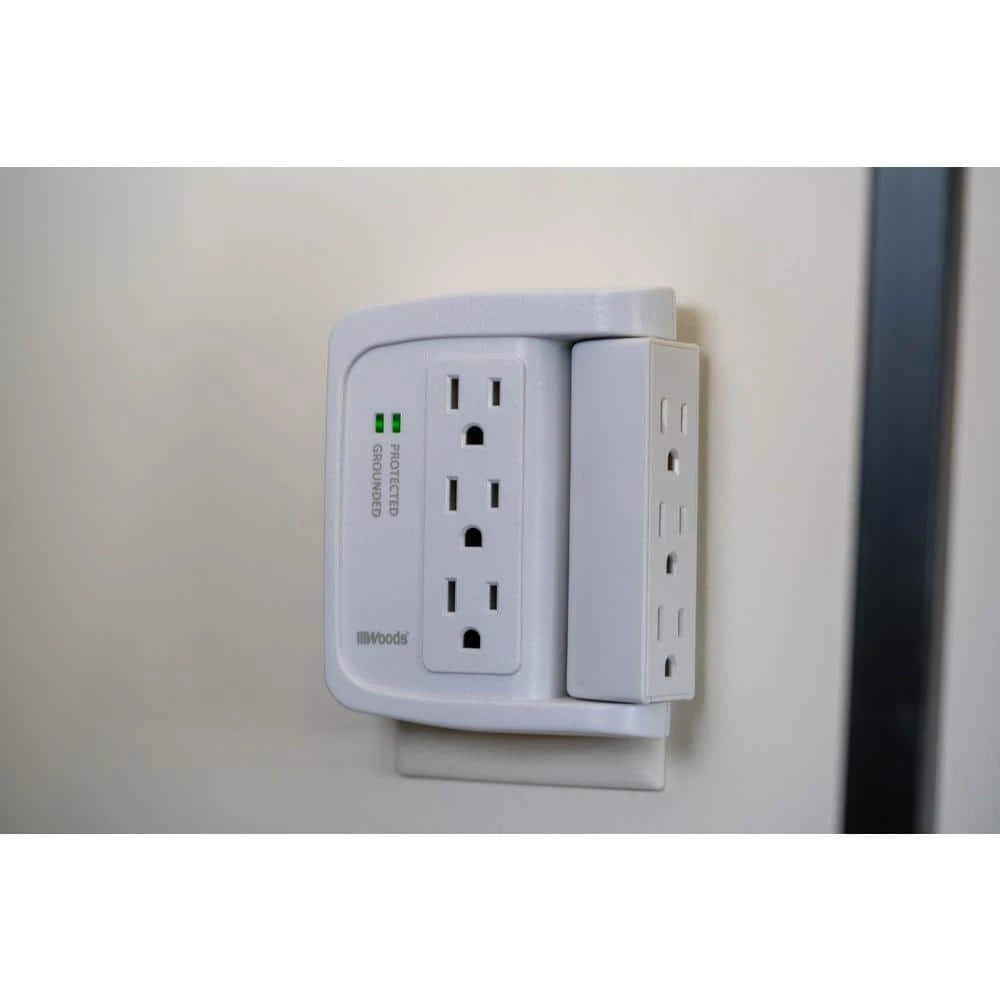 6-Outlet Surge Tap with Phone Cradle by Woods 10 6-Outlet Surge Tap with Phone Cradle by Woods - Image 10