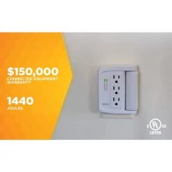 6-Outlet Surge Tap with Phone Cradle by Woods 19 6-Outlet Surge Tap with Phone Cradle by Woods -Home Electronics Shop woods surge protectors 41423 4f 1000