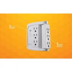 6-Outlet Surge Tap with Phone Cradle by Woods 16 6-Outlet Surge Tap with Phone Cradle by Woods -Home Electronics Shop woods surge protectors 41423 66 1000