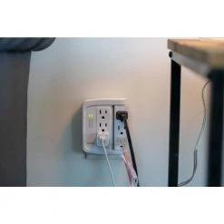 6-Outlet Surge Tap with Phone Cradle by Woods 23 6-Outlet Surge Tap with Phone Cradle by Woods -Home Electronics Shop woods surge protectors 41423 76 1000