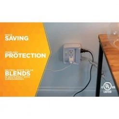 6-Outlet Surge Tap with Phone Cradle by Woods 18 6-Outlet Surge Tap with Phone Cradle by Woods -Home Electronics Shop woods surge protectors 41423 c3 1000